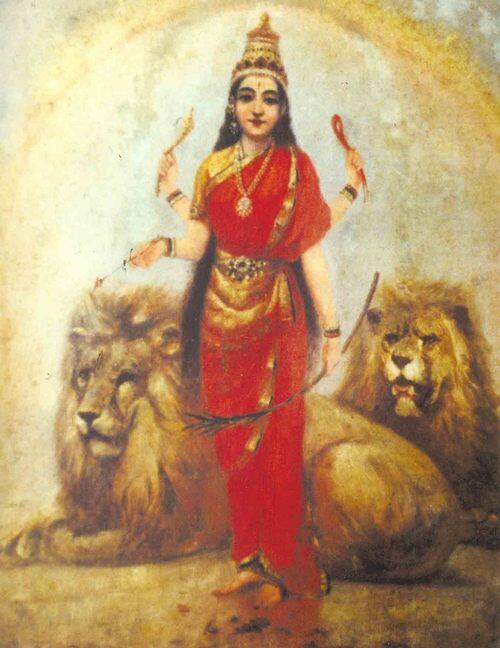 Traditional depiction of Durga